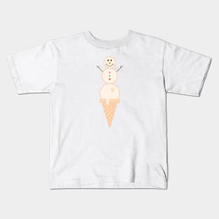 ICE CREAM SNOWMAN Kids T-Shirt